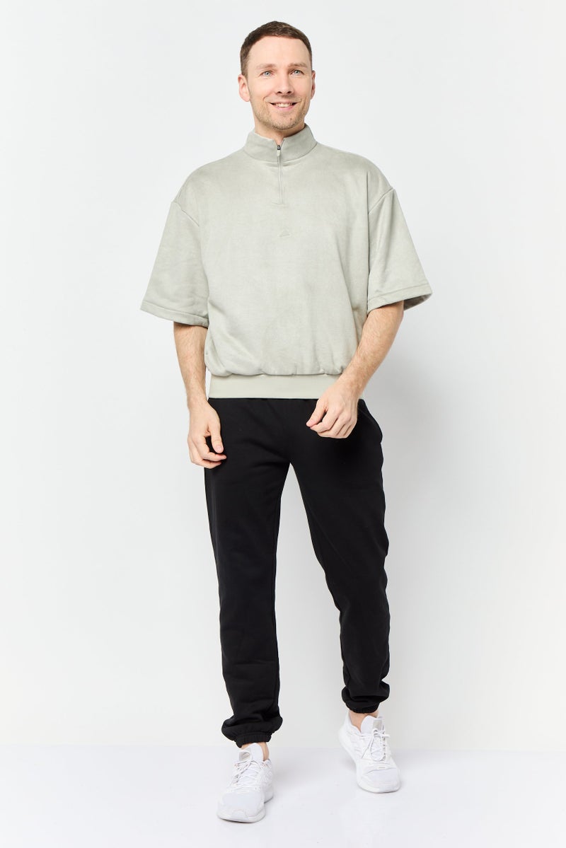 Adidas Men Sportswear Fit 3/4 Sleeves Basketball Sweatshirt, Light Olive  - Image 2