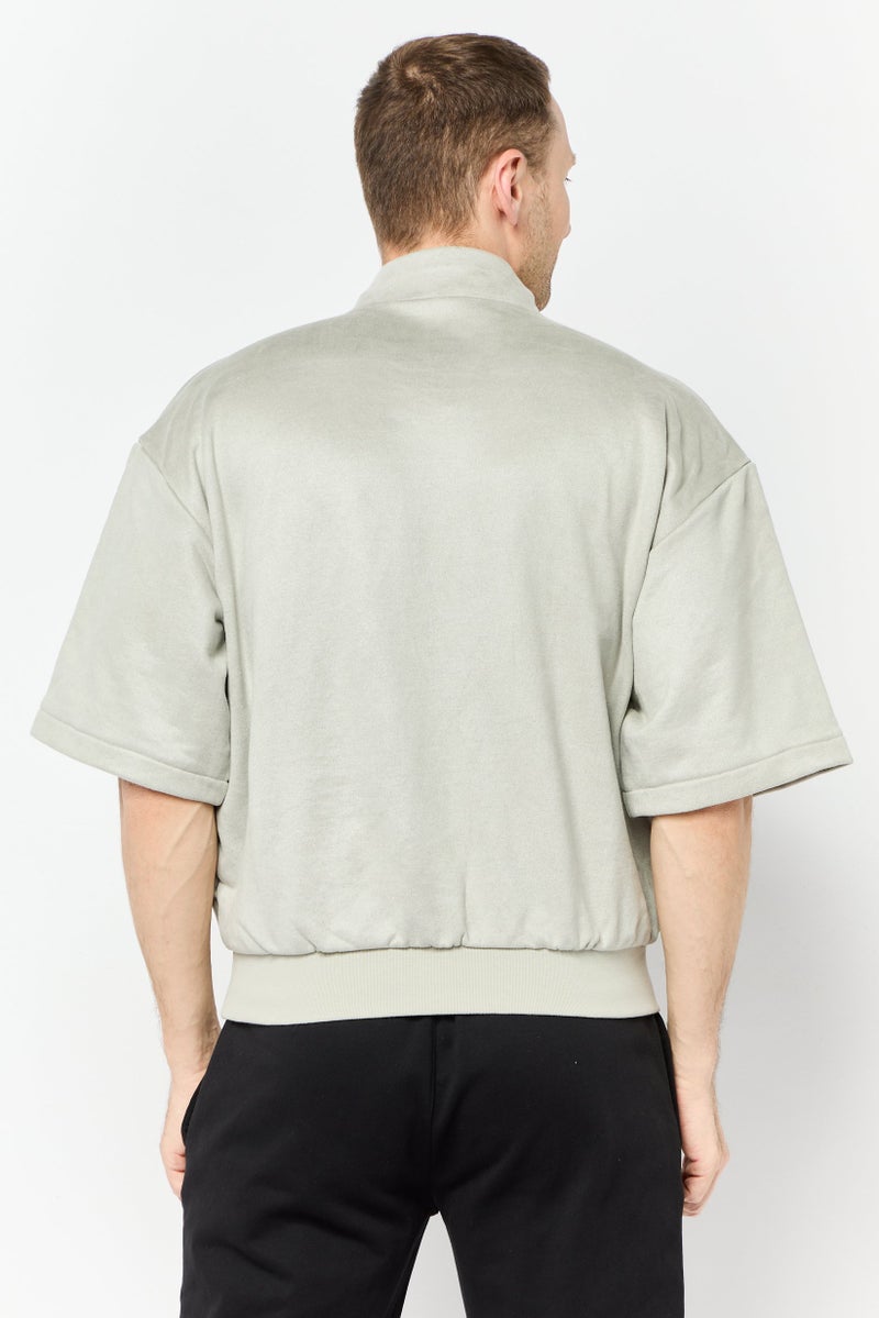 Adidas Men Sportswear Fit 3/4 Sleeves Basketball Sweatshirt, Light Olive  - Image 3