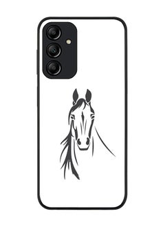 Rugged Black edge case for Samsung Galaxy A15 / A15 5G, Slim fit Soft Case Flexible Anti Drop TPU Gel Thin Cover- Arabian Stallion