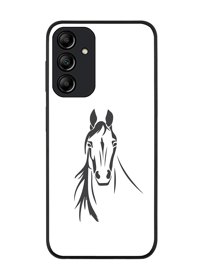Stylizedd - Rugged Black edge case for Samsung Galaxy A15 / A15 5G, Slim fit Soft Case Flexible Anti Drop TPU Gel Thin Cover- Arabian Stallion - Image 1