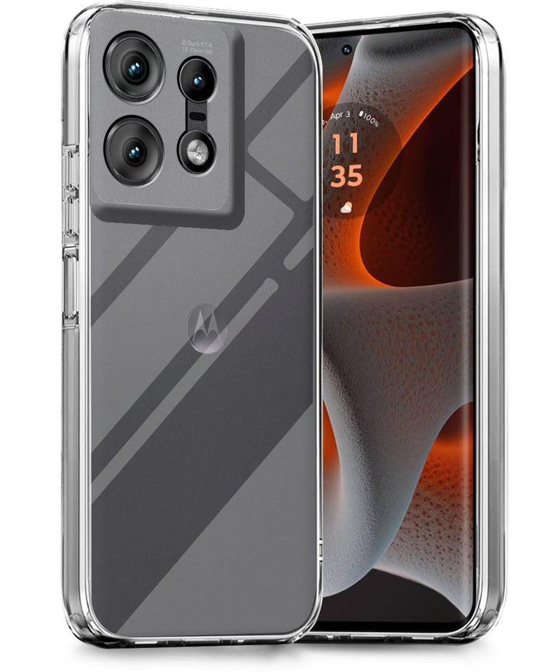 DD SON Premium Ultra Clear Soft Slim Back Cover Case for Motorola Moto Edge 50 Pro (5G) with Camera Protection and Dust Proof Transparent Back Cover (Silicone, Transparent) - Image 4