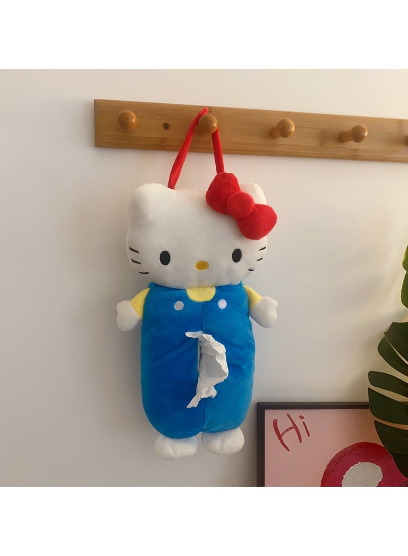 general Kitty Plush Tissue Box with Handle Hanging Storage Can Be Used as a Home or Car Tissue Box - Image 2