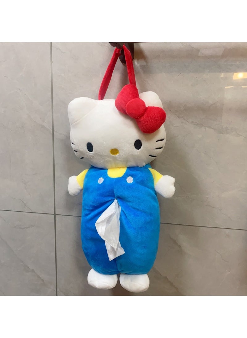 general Kitty Plush Tissue Box with Handle Hanging Storage Can Be Used as a Home or Car Tissue Box - Image 3