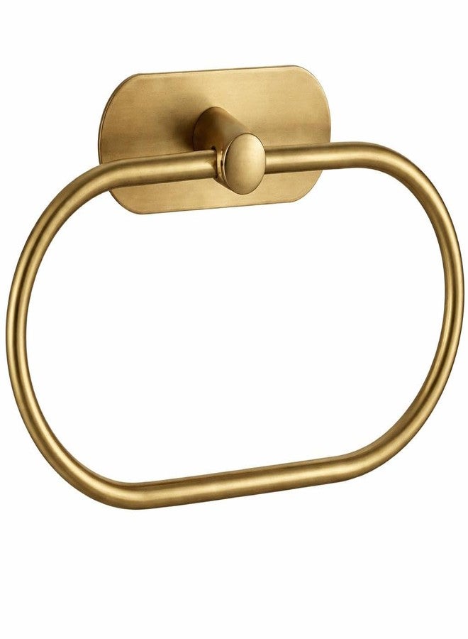 Oslen Magic Sticker Towel Ring Holder for Bathroom - Self Adhesive Wall Mount Hand Towel Hanger Without Drilling, Brushed Antique Brass Gold Finish, Rustproof Stainless Steel (Pack of 1) - Image 2