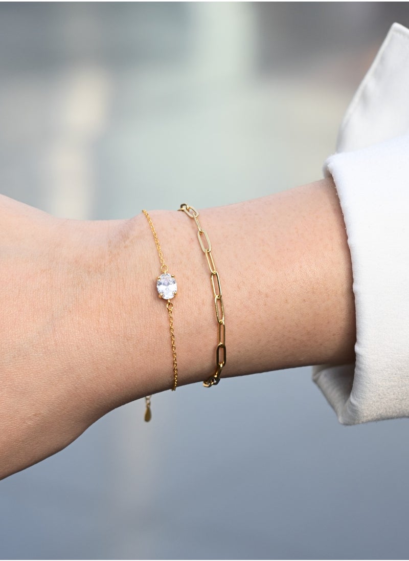 LAVEEN JEWELLERY Adjustable Bracelet for Women With Pear Stone | 18k Gold Plated, 925 Sterling Silver |  5A Hand-Carved Cubic Zirconia | Gold Plated Bracelets for Women  - Image 4