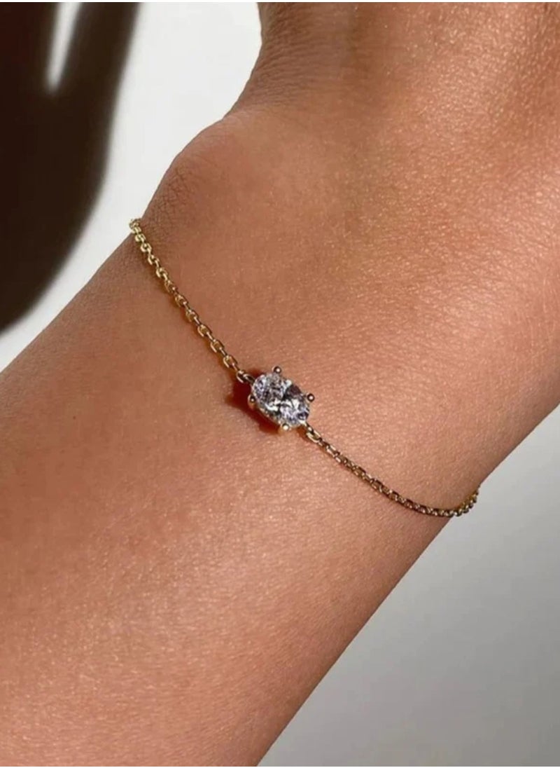 LAVEEN JEWELLERY Adjustable Bracelet for Women With Pear Stone | 18k Gold Plated, 925 Sterling Silver |  5A Hand-Carved Cubic Zirconia | Gold Plated Bracelets for Women  - Image 3