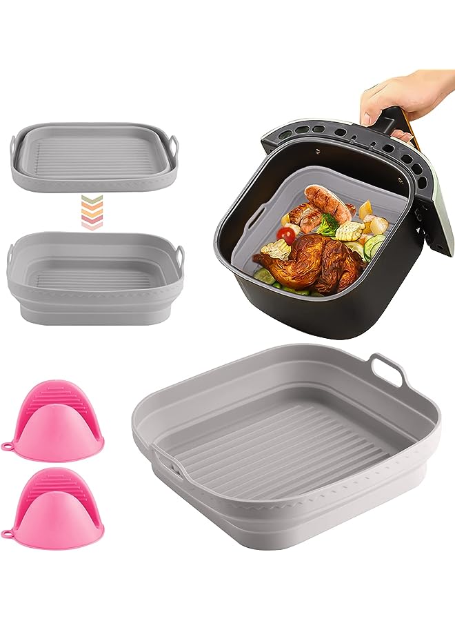 Raxoom Collapsible Air Fryer Silicone Pot, Air Fryer Silicone Liner Food Safe Air Fryers Oven Accessories, Replacement Of Parchment Paper Easy Cleaning Non-stick Silicone Baking Basket,1 Pack - Image 1