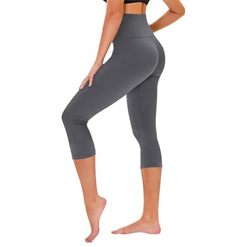 TNNZEET Capri Leggings for Women - Tummy Control Black Leggings with Pockets High Waisted Yoga Pants Workout Cycling Leggings - Image 1