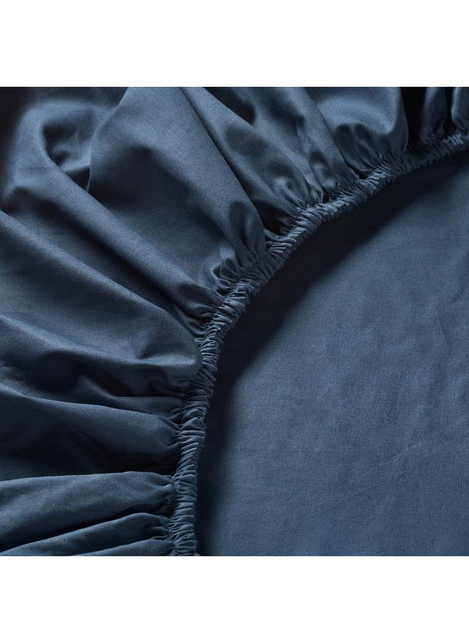 Generic Fitted sheet, dark blue, 140x200 cm  - Image 5