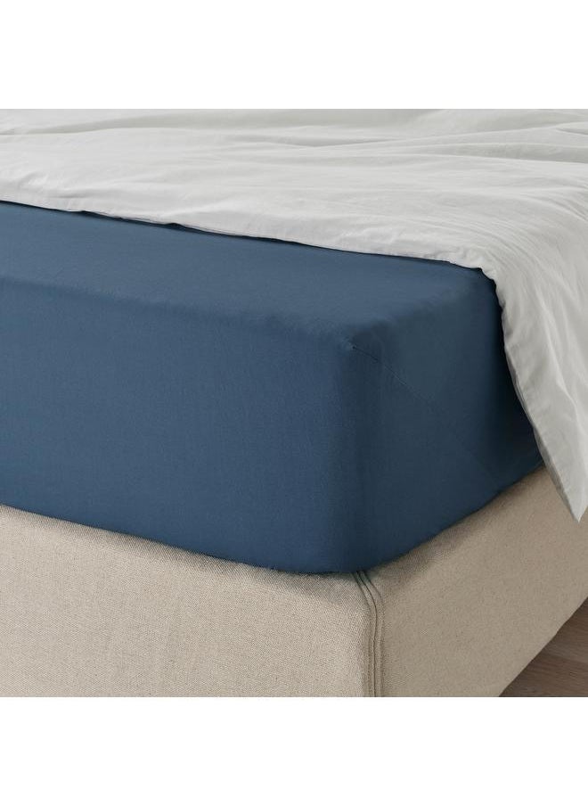 Generic Fitted sheet, dark blue, 140x200 cm  - Image 2