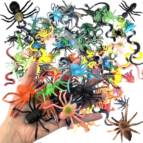 YOOHUA 112PCS Realistic Mini Bugs Toy Plastic Insects Figurines For Kid Children Toddler Fake Play Bug For Insect Themed Garden Party Halloween Goody Bag Filler Christmas Stocking Stuffers Cake Topper - Image 1