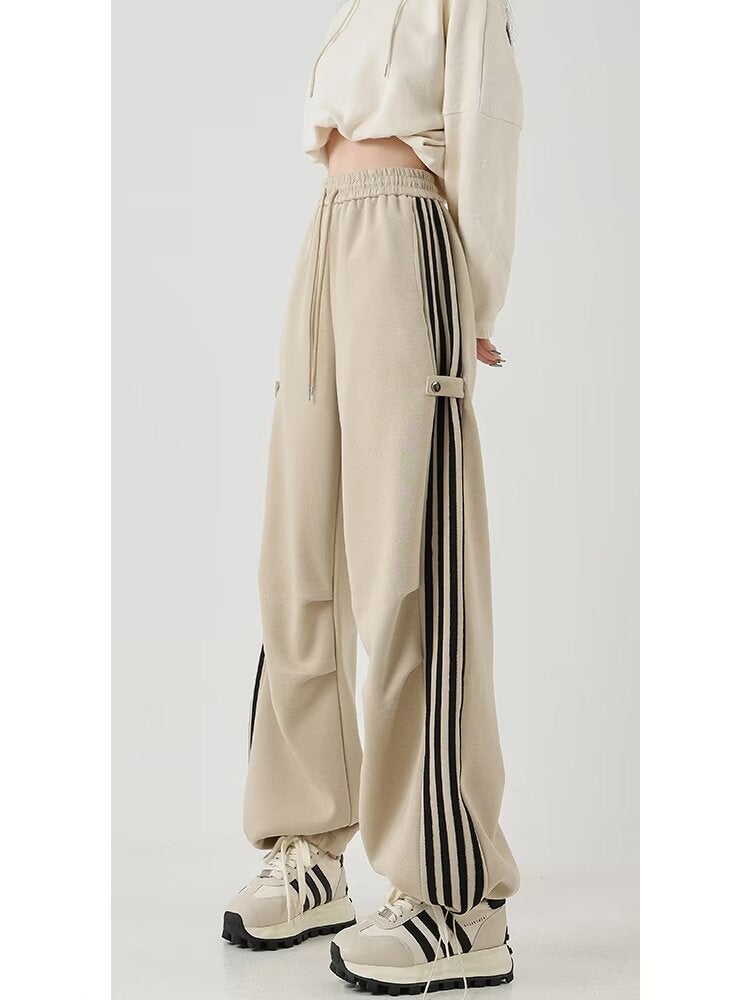 Tall Long Striped Pants Men'S Autumn Dipping Plus Size Sweatpants Loose Wide-Leg Casual Pants Women'S - Image 2