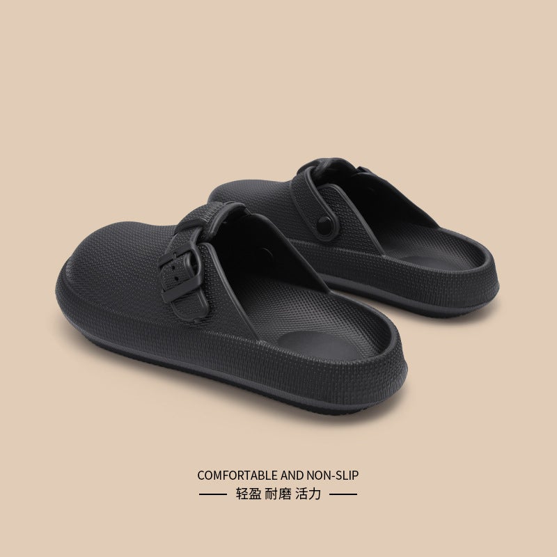 New Summer Style Flat-Bottomed Closed-Toe Slippers With Soft Soles, Comfortable And Fashionable, Versatile For Couples, Suitable For Outdoor Wear, Unisex Shoes - Image 3