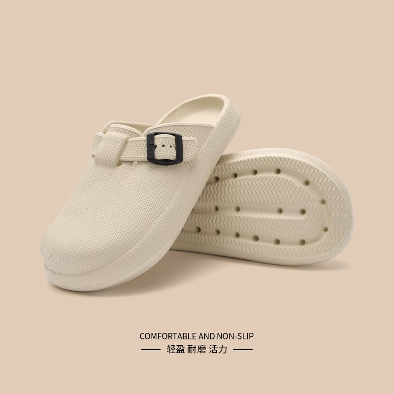 New Summer Style Flat-Bottomed Closed-Toe Slippers With Soft Soles, Comfortable And Fashionable, Versatile For Couples, Suitable For Outdoor Wear, Unisex Shoes - Image 2