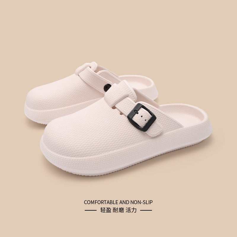 New Summer Style Flat-Bottomed Closed-Toe Slippers With Soft Soles, Comfortable And Fashionable, Versatile For Couples, Suitable For Outdoor Wear, Unisex Shoes - Image 1