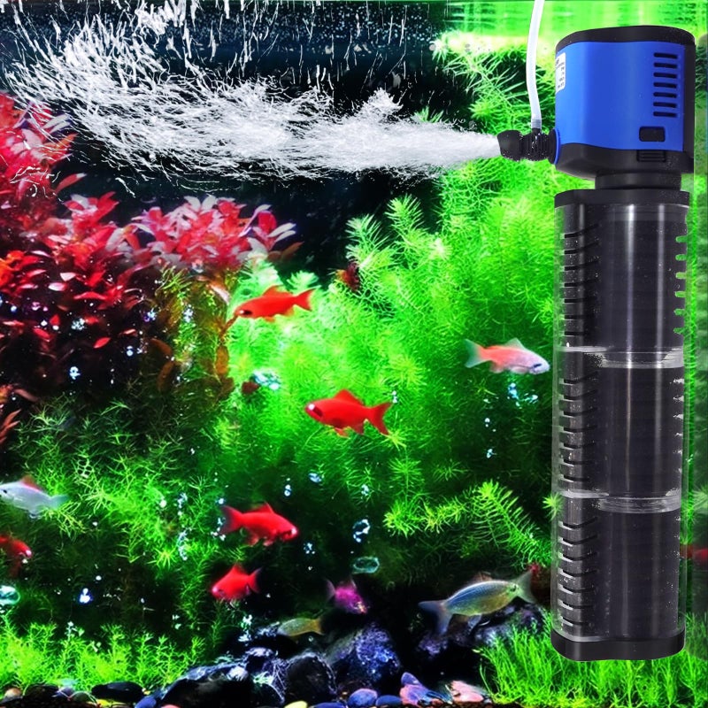 COOSPIDER Aquarium Filter Pond Filter for 35-75 Gallon, 260GPH Powerful Filtration Pond Pump, Submersible Canister Filters for Fish Turtle Tank, Cold Plunge, Clear Wavemaker Oxygen Supply - Image 1