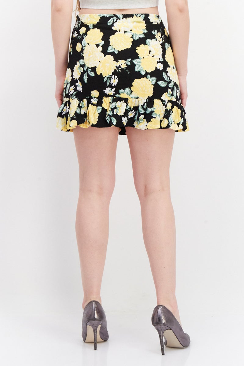 Miss Selfridge Women Petite Floral Print Mini Skirt, Multicolor - Image 3