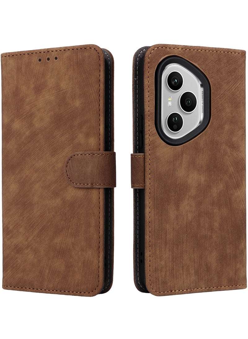 For Honor 400 Pro Flip Cover with Detachable lanyard, PU Leather Full Body Protection Shockproof Flip Mobile Phone Case, RFID Anti-theft Brush Folio Wallet Case - Image 3