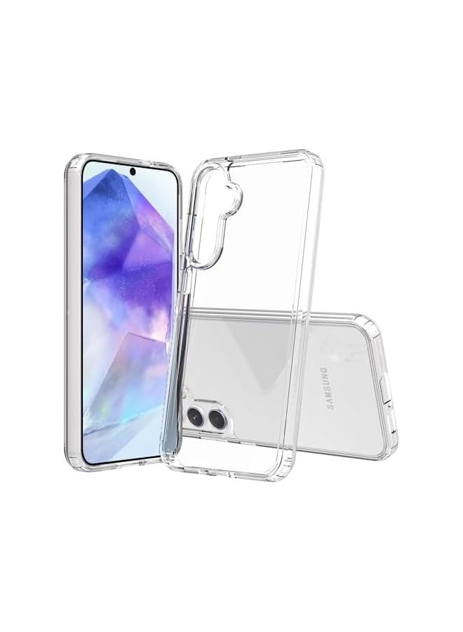 بروماس غطاء حماية كريستالي شفاف لهاتف سامسونج جالاكسي A55 2024، ممتص للصدمات بظهر صلب ورفيع، غير أصفر، شحن لاسلكي متوافق مع سامسونج جالاكسي A55 6.5 بوصة - Image 1