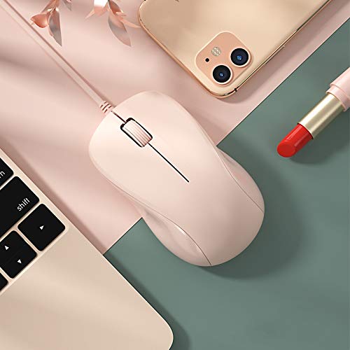 CORN USB Silent Wired Computer Mouse with Easy Click for Office and Home, 1200DPI, Premium and Portable, Compatible with Windows PC, Laptop, Desktop, Notebook (Pink) - Image 2