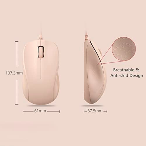 CORN USB Silent Wired Computer Mouse with Easy Click for Office and Home, 1200DPI, Premium and Portable, Compatible with Windows PC, Laptop, Desktop, Notebook (Pink) - Image 4