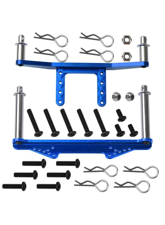 Vgoohobby Metal Front & Rear Body Mounts Body Posts Upgrade Parts Compatible with Traxxas Slash 2WD Rustler Stampede VXL 1/10 RC 2WD Car (Blue) - Image 1