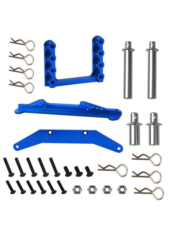 Vgoohobby Metal Front & Rear Body Mounts Body Posts Upgrade Parts Compatible with Traxxas Slash 2WD Rustler Stampede VXL 1/10 RC 2WD Car (Blue) - Image 2