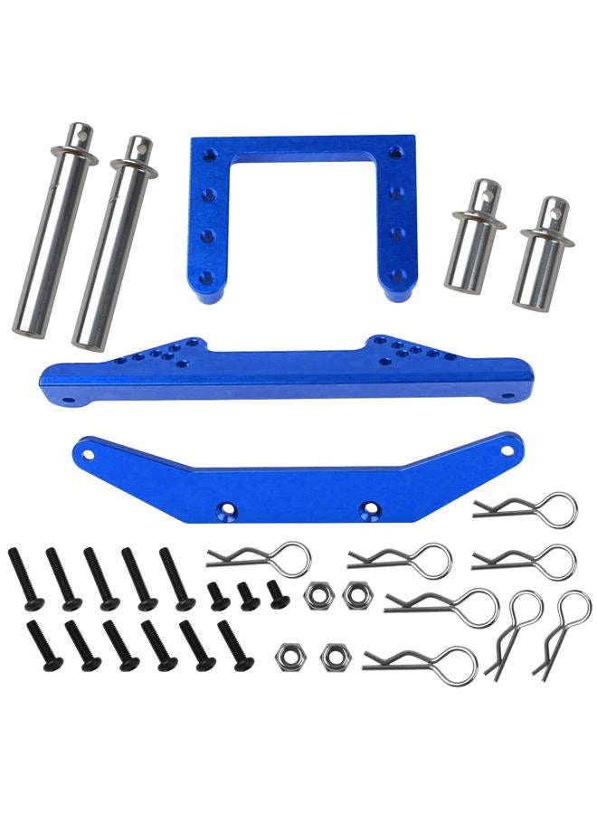 Vgoohobby Metal Front & Rear Body Mounts Body Posts Upgrade Parts Compatible with Traxxas Slash 2WD Rustler Stampede VXL 1/10 RC 2WD Car (Blue) - Image 3