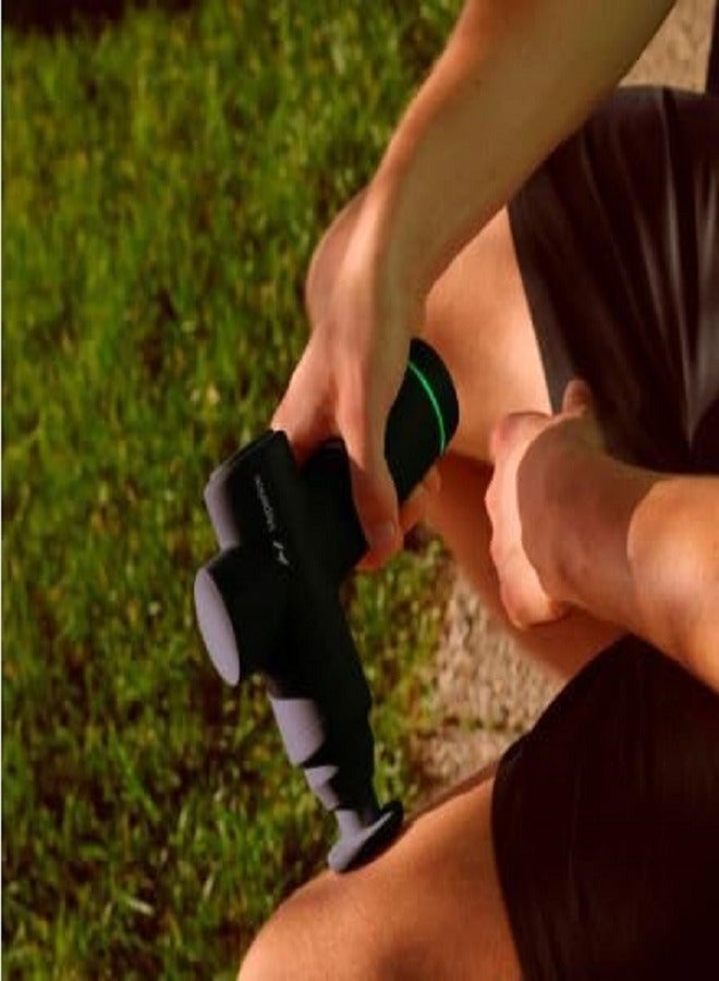 HYPERICE Hypervolt Go 2 in Black - Featuring Quiet Glide Technology - Handheld Percussion Massage Gun | 3 Speeds, 2 Interchangeable Heads | Helps Relieve Sore Muscles and Stiffness  - Image 4