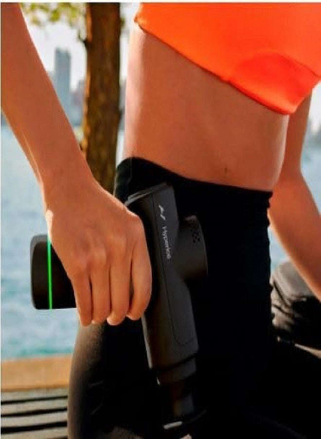 HYPERICE Hypervolt Go 2 in Black - Featuring Quiet Glide Technology - Handheld Percussion Massage Gun | 3 Speeds, 2 Interchangeable Heads | Helps Relieve Sore Muscles and Stiffness  - Image 2