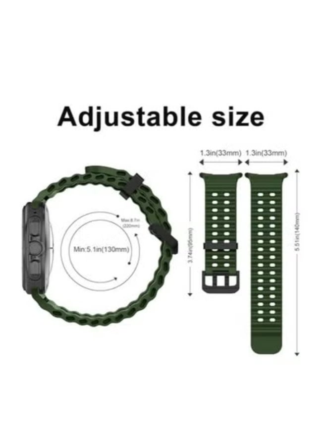 TIGER Soft Silicone Adjustable Replacement Strap for 47mm Galaxy Watch 7 Ultra | Durable Sport Bracelet | Lightweight, Sweat-Resistant Band for Active Use | Easy Installation – - Image 2