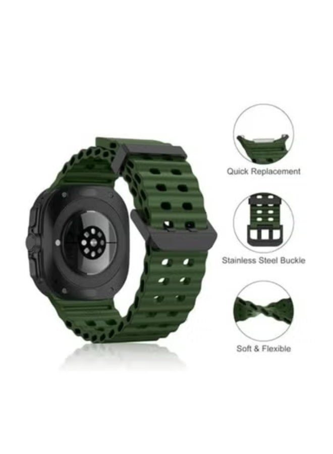 TIGER Soft Silicone Adjustable Replacement Strap for 47mm Galaxy Watch 7 Ultra | Durable Sport Bracelet | Lightweight, Sweat-Resistant Band for Active Use | Easy Installation – - Image 3