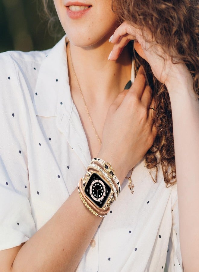 MOFREE Boho Leather Bracelet Compatible with Apple Watch Band 38mm 40mm 41mm 42mm Women, Handmade Multilayer Wrap Beaded Jewelry Apple Watch Strap for iWatch Series SE 11 10 9 8 7 6 5 4 3 2 1 Leopard - Image 4