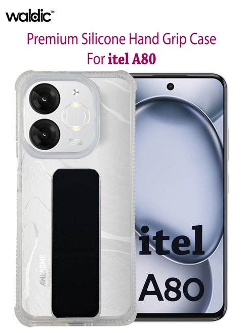 Itel A80 Case | Designed for Itel A80 | Slim TPU Airbag Bumper Shock Absorption Rubber Soft Silicone Case Cover Fit for Itel A80 | Black