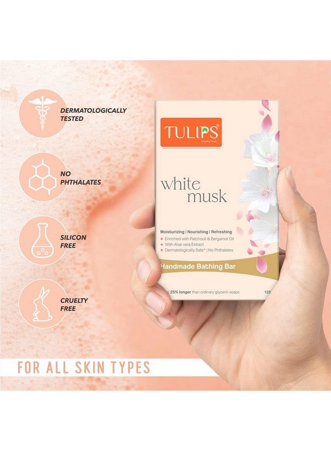 Tulips Moisturizing Nourishing Refreshing Handmade Bathing Bar Soap With White Musk (Pack Of 6) - Image 5