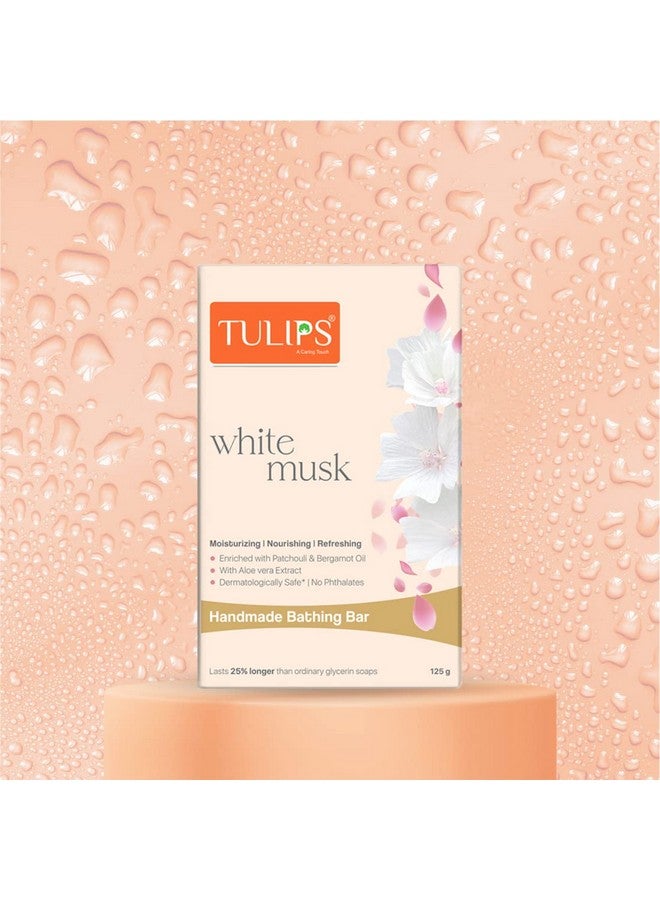 Tulips Moisturizing Nourishing Refreshing Handmade Bathing Bar Soap With White Musk (Pack Of 6) - Image 2