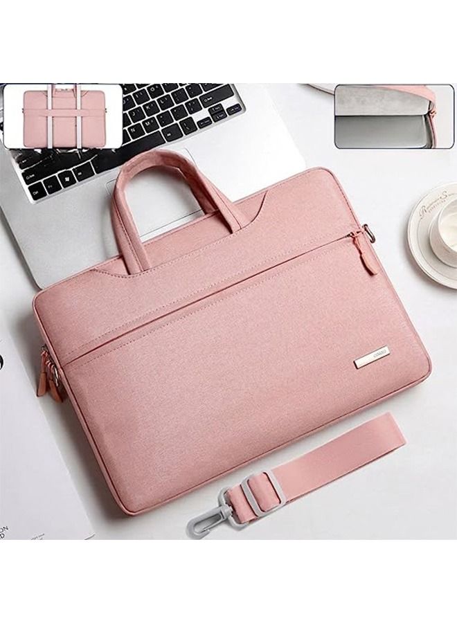 Arabest Laptop Case, Laptop Handbag, 15.6-Inch Laptop Shoulder Bag, Laptop Bag, Women's Handbag, Waterproof Fashion Travel Shoulder Bag - Pink  - Image 2