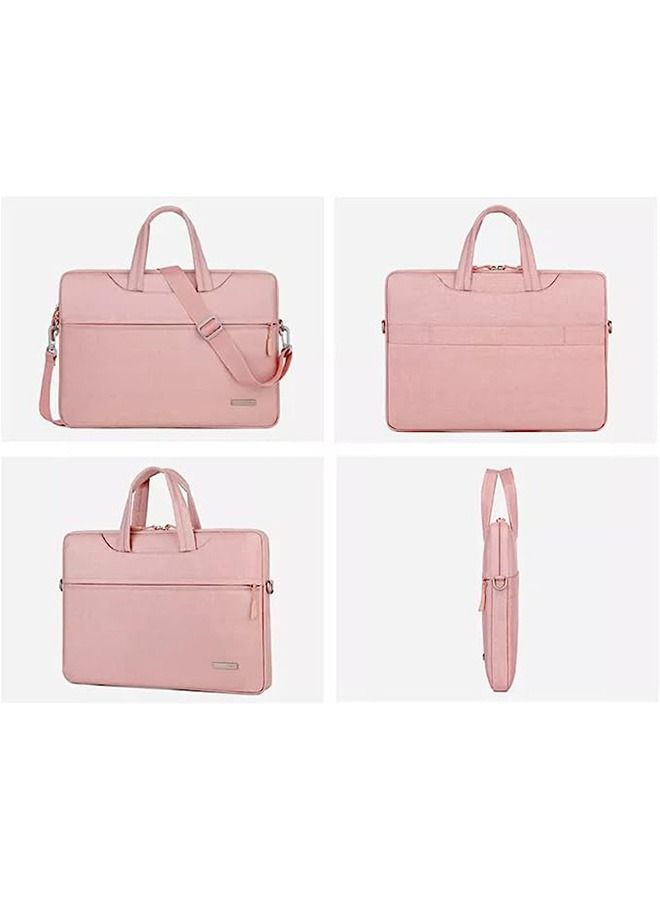 Arabest Laptop Case, Laptop Handbag, 15.6-Inch Laptop Shoulder Bag, Laptop Bag, Women's Handbag, Waterproof Fashion Travel Shoulder Bag - Pink  - Image 5