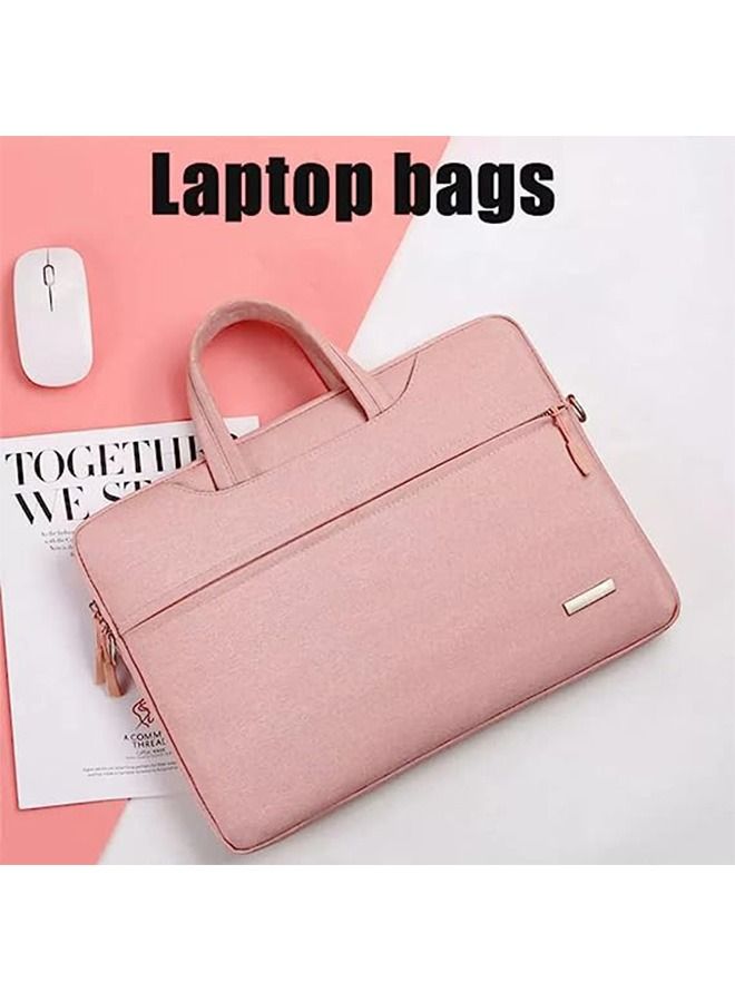 Arabest Laptop Case, Laptop Handbag, 15.6-Inch Laptop Shoulder Bag, Laptop Bag, Women's Handbag, Waterproof Fashion Travel Shoulder Bag - Pink  - Image 3