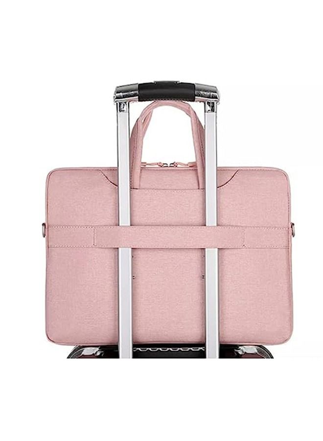 Arabest Laptop Case, Laptop Handbag, 15.6-Inch Laptop Shoulder Bag, Laptop Bag, Women's Handbag, Waterproof Fashion Travel Shoulder Bag - Pink  - Image 4