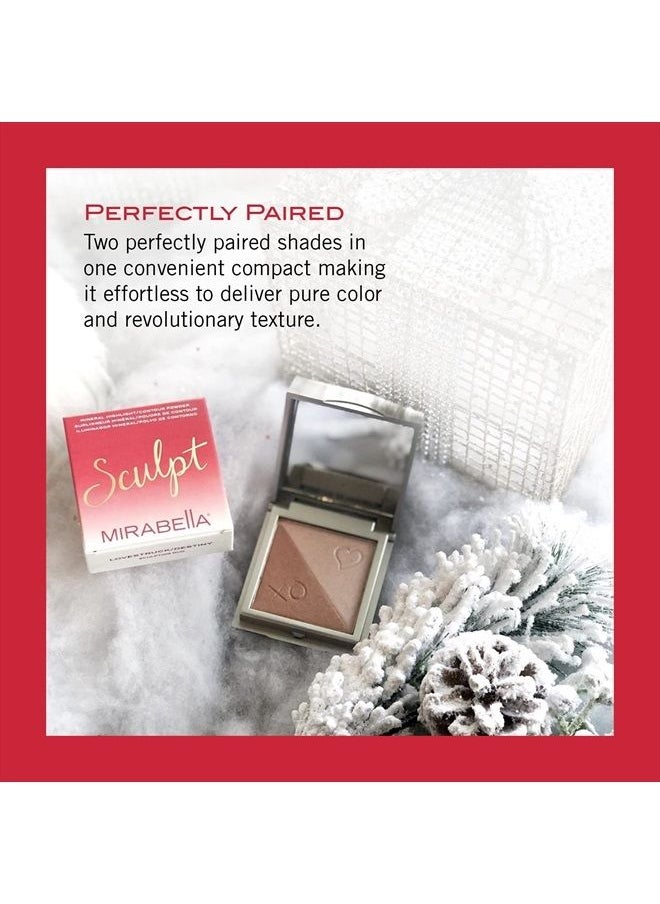 Mirabella - Sculpt Contour and Bronzer Duo, Fate/Serendipity - Blendable, Mineral-Based Pressed Powders, Matte & Shimmer Shades - Sculpt & Define with Bronzing, Highlighting & Illuminating Colors - Image 1