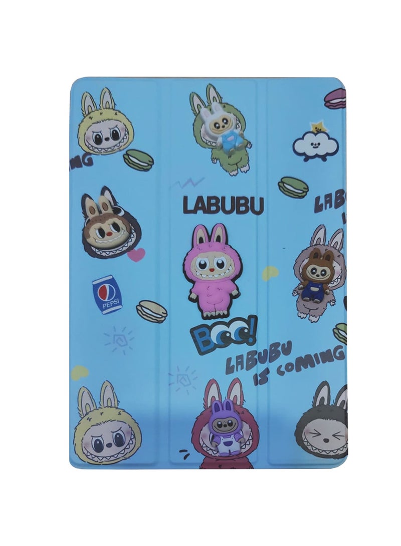 دبليو تيك غطاء خلفي ذكي لجهاز سامسونج جالاكسي تاب A11 4G 2025 (8.7 بوصة) بتصميم فليب فاشن كارتوني مع وظيفة التنبيه/النوم التلقائي وحامل قلم (TCFPSR) - أزرق سماوي - Image 3