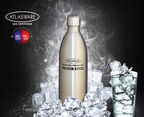 Atlasware Stainless Steel Vacuum Insulated Water Bottle | Durable BPA-Free Leakproof Double Wall Hot and Cold Tea Thermos Flask for Office, School, Gym, Travel, Home and Kitchen Use (Grey, 500ml) - Image 4