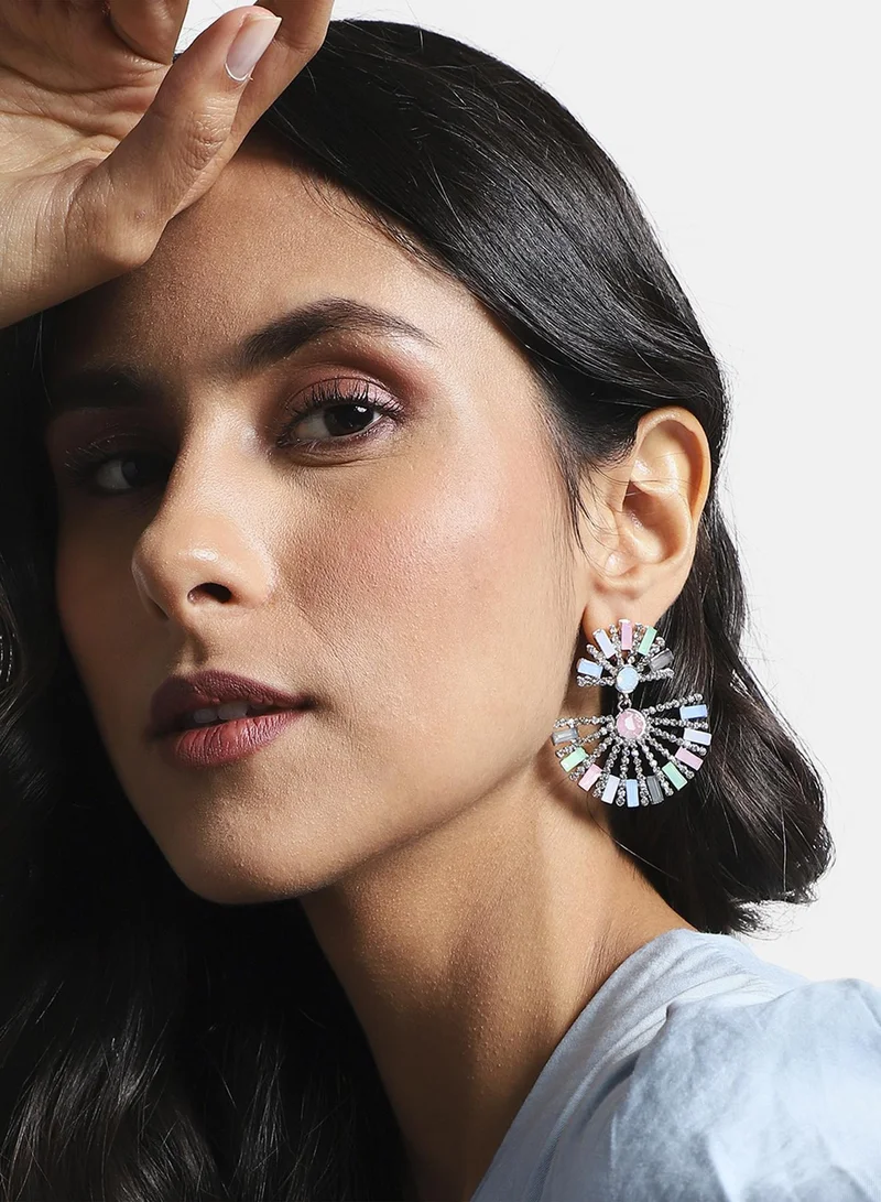 سوهي أقراط نصف دائرية متدلية - متعددة الألوان