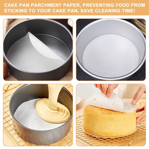 YUFDA 250Pcs-4 Inch Parchment Paper Rounds, YUFDA Non-Stick Baking Parchment Rounds/Hamburger Patty Paper Sheet, Precut Round Parchment Paper for Separating Burger Patty, Cookies and More - Image 5