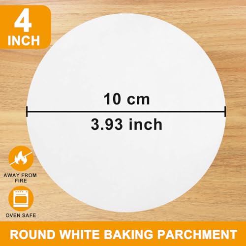 YUFDA 250Pcs-4 Inch Parchment Paper Rounds, YUFDA Non-Stick Baking Parchment Rounds/Hamburger Patty Paper Sheet, Precut Round Parchment Paper for Separating Burger Patty, Cookies and More - Image 2