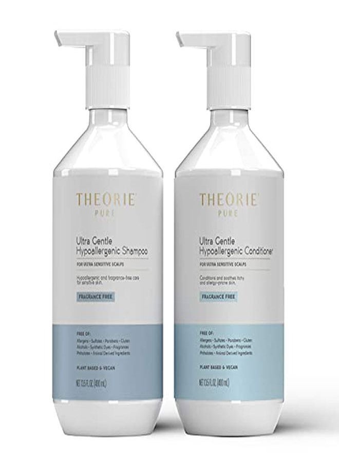 Theorie Pure Ultra Gentle Hypoallergenic Conditioner Plant Based & Vegan Conditions And Soothes Itchy & Allergy Prone Skin Fragrance Free Suited For Ultra Sensitive Scalp Pump Bottle 400Ml (1353 Fl Oz (Pack Of 1))  - Image 4