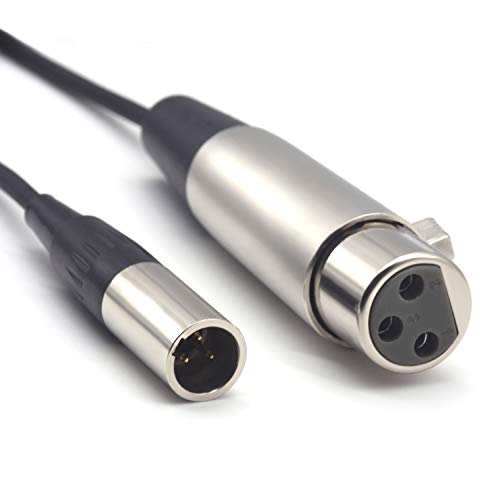 SiYear Mini XLR Male to XLR Female Plug Microphone Cable for Blackmagic Pocket 4K Camera Video Assist 4K, Mini 3 Pin Pro Lapel Audio Cable (5FT/1.5M) - Image 1
