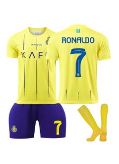 2023-2024 Season Soccer Jersey RONALDO #7 Soccer Jersey/Shorts Socks Gift Set Kids Size & Adult Size for Fan Friends