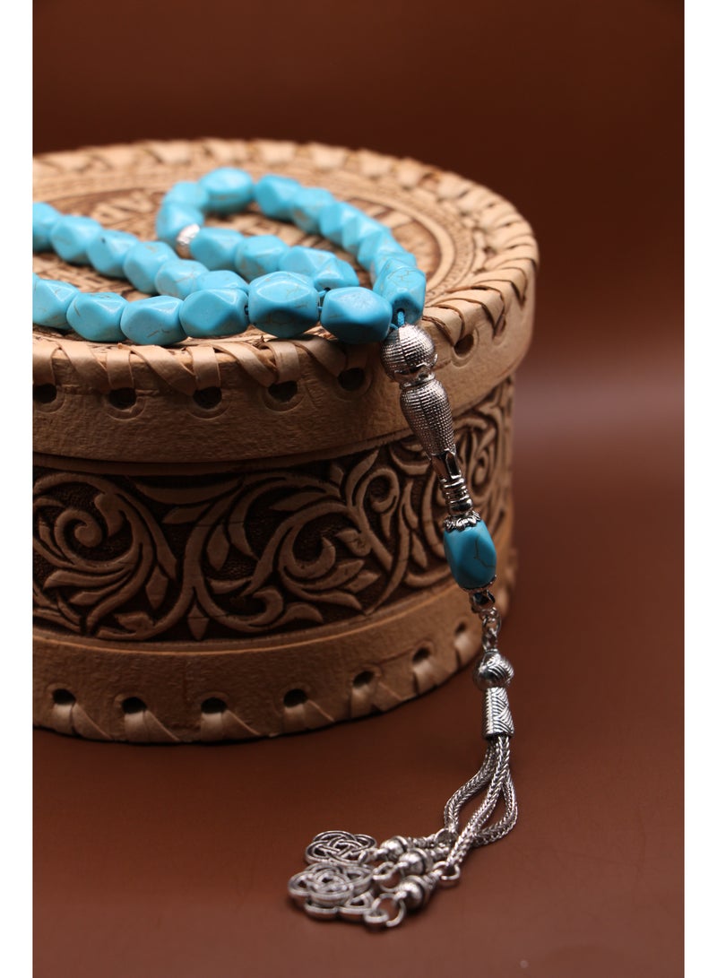 Kamins Collection Hexagonal Turquoise Misbaha - Image 5